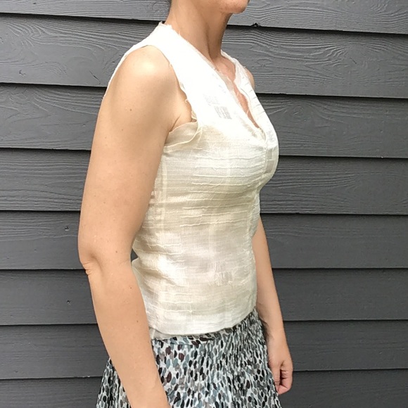 TEENFLO ivory sleeveless shell blouse XS S (F10) - Picture 4 of 10